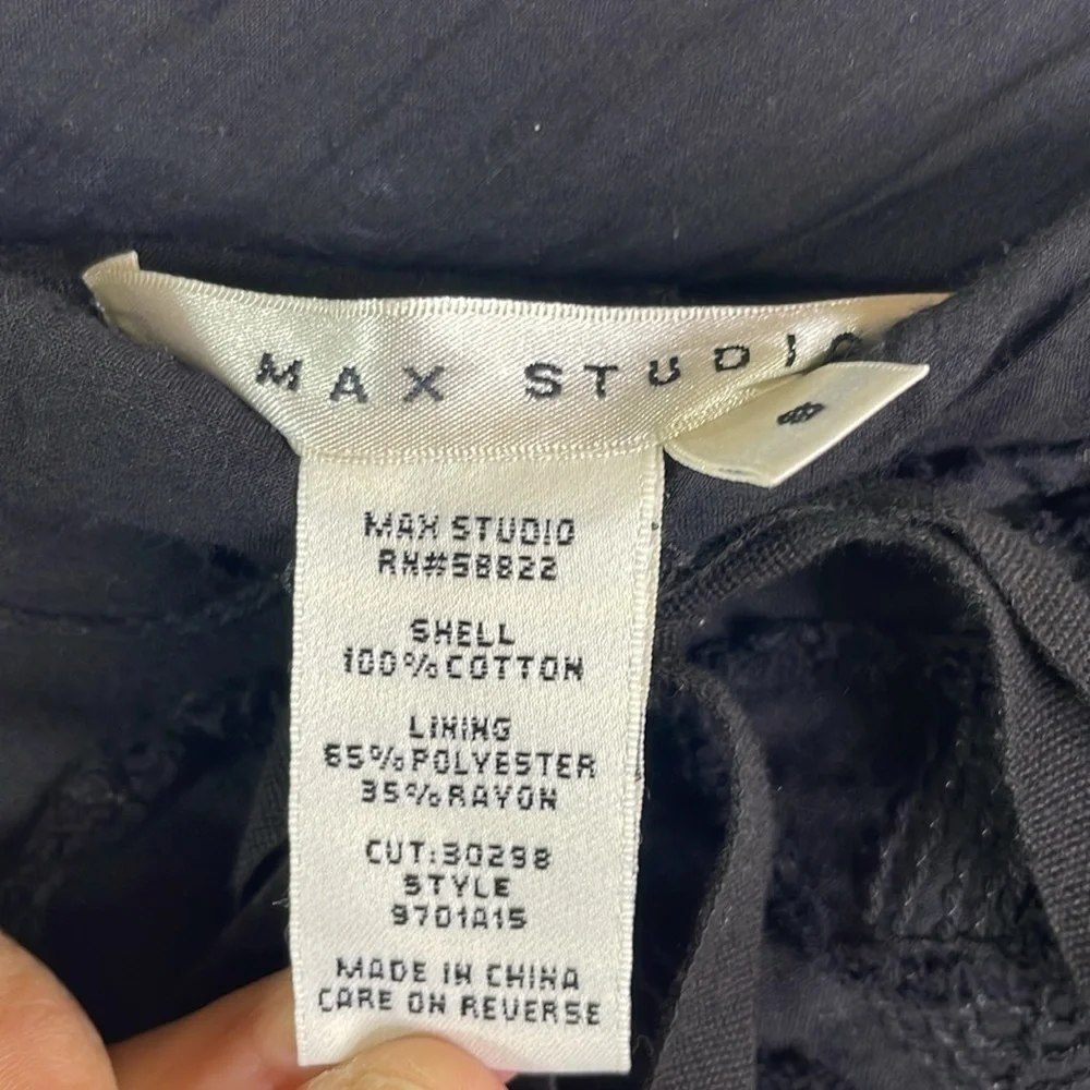 Max studio, double layer, cotton pull on a line elastic waist skirt